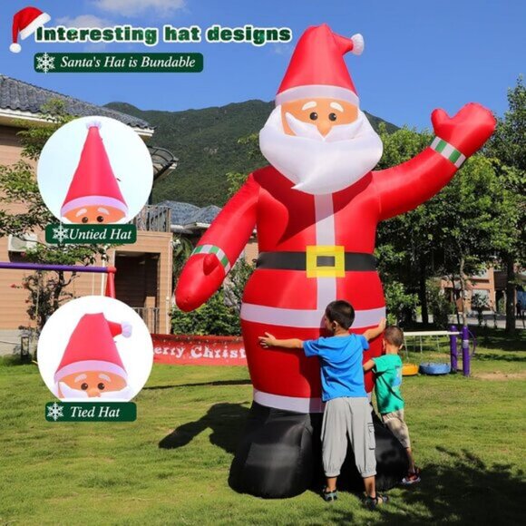 ⚡10FT Christmas Inflatable Santa Claus Huge Classic Blow up Outdoor Decoration - Picture 4 of 7